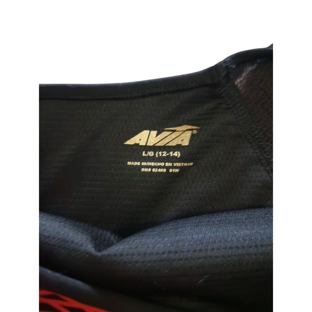 Avia‎ Women's Black Orange Geometric Racerback Sports Bra L G 12 14 - Picture 5 of 7